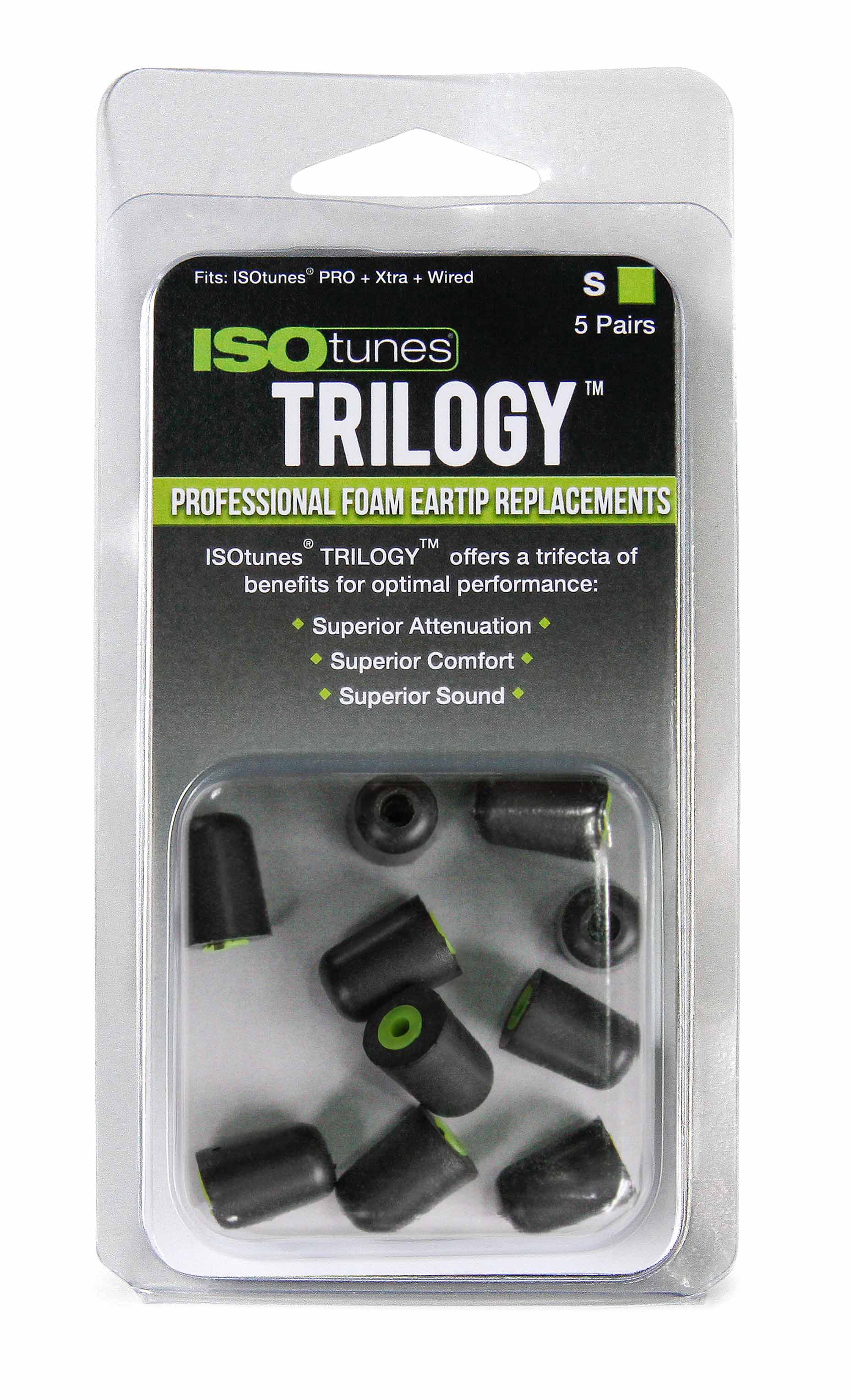 TRILOGY™ Foam Replacement Eartips (5 pair pack) - ISOtunes®