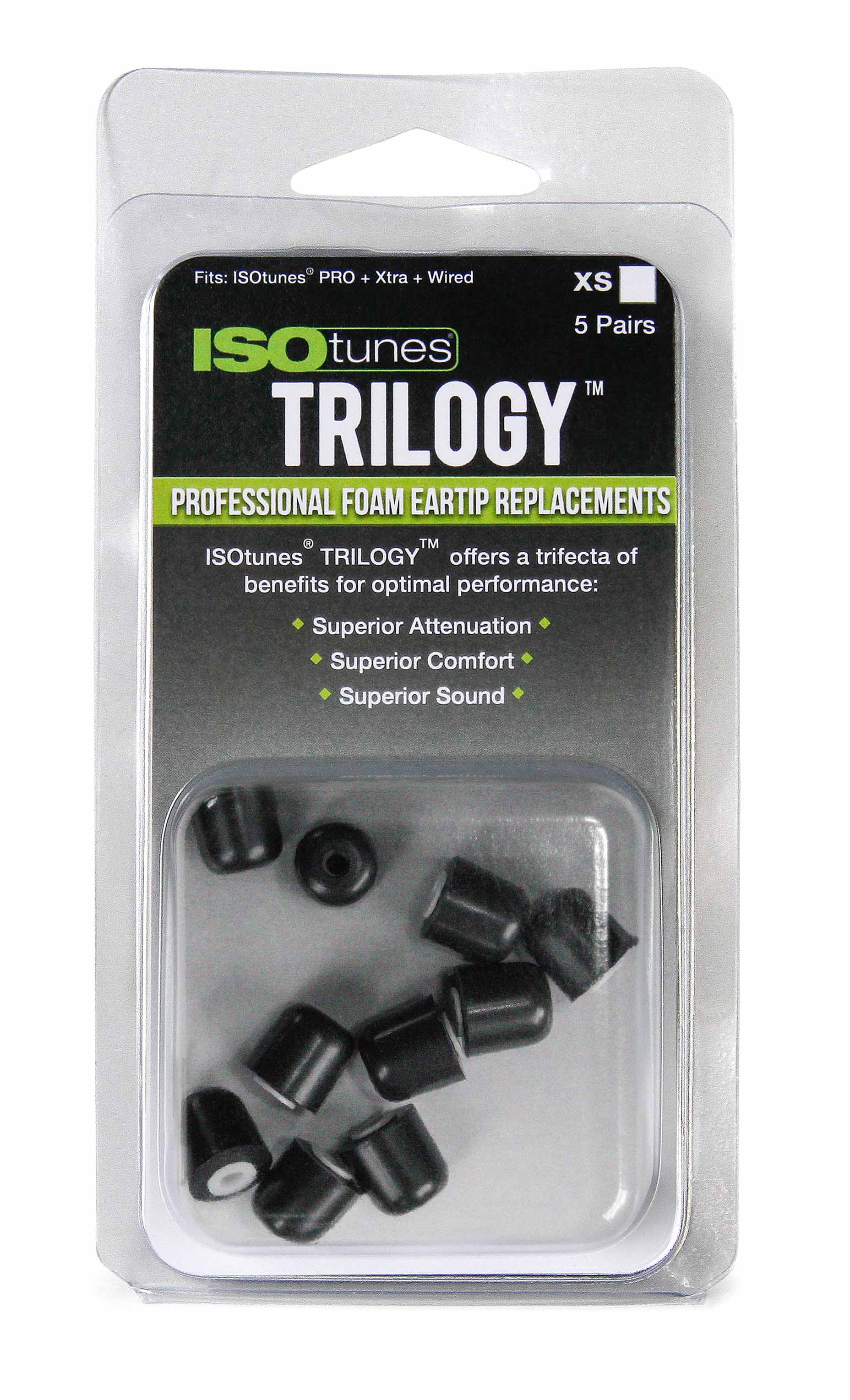 TRILOGY™ Foam Replacement Eartips (5 pair pack) - ISOtunes®