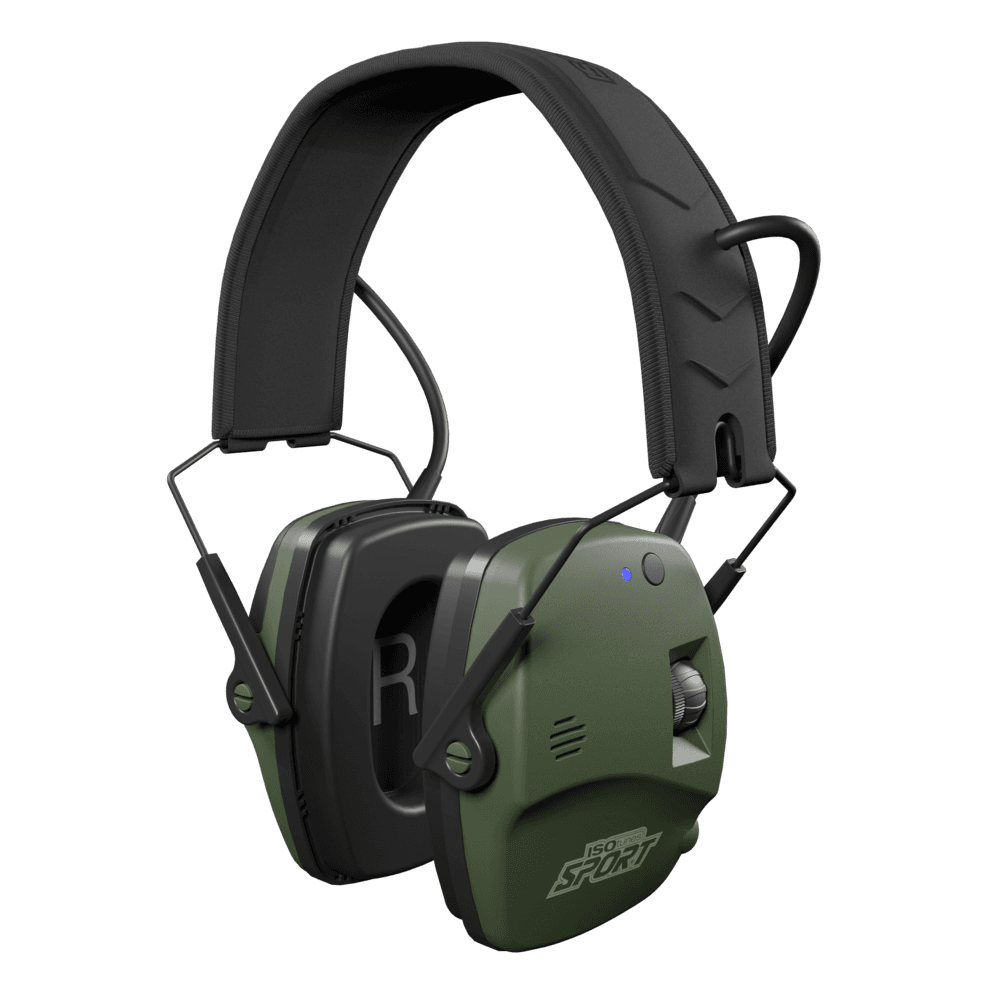 Earmuffs over shop earbuds