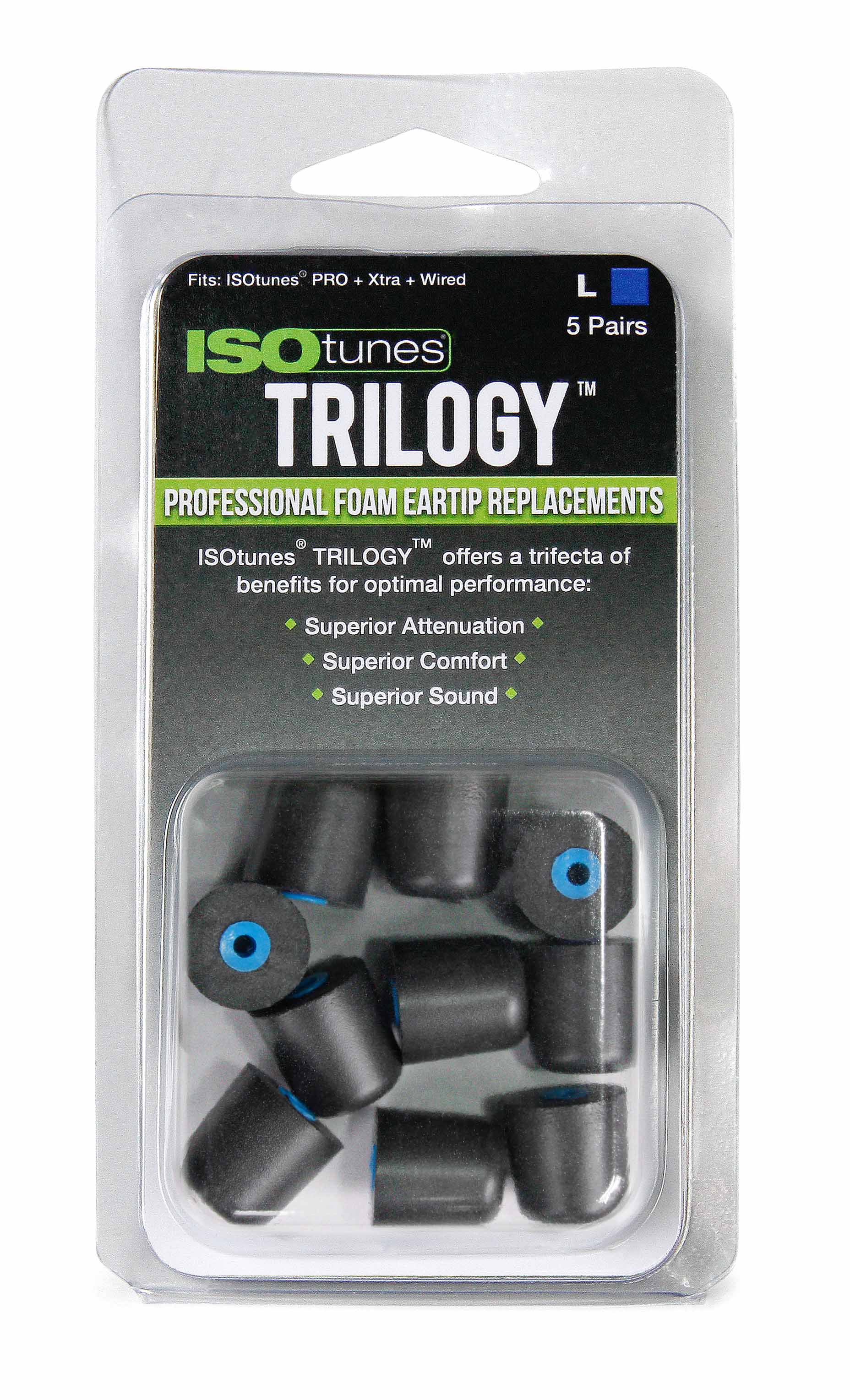 TRILOGY™ Foam Replacement Eartips (5 pair pack) - ISOtunes®